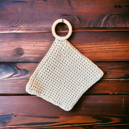 Pot Holders 8X8 with Wooden Ring hanger