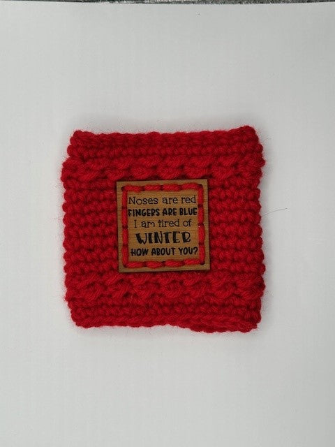 Crocheted Coffee Sleeve - Roses are Red