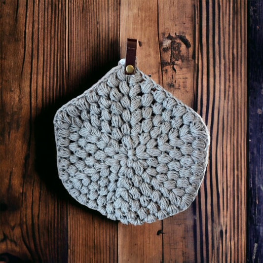 Pot Holders - Hexagon Design w/Leather Strap