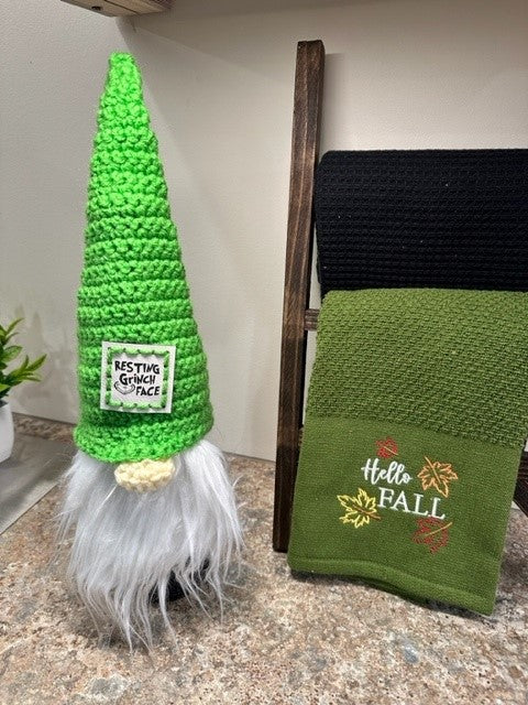 Gnome Wine Bottle Toppers - Resting Grinch Face